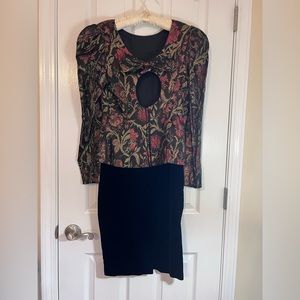 Vintage 80s Jessica Mclintock brocade cocktail dress